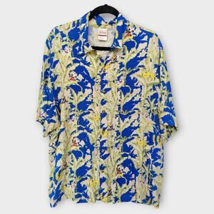 Mens Disney Store Mickey Mouse Donald Duck Goofy Pluto Safari Jungle Shirt Large
